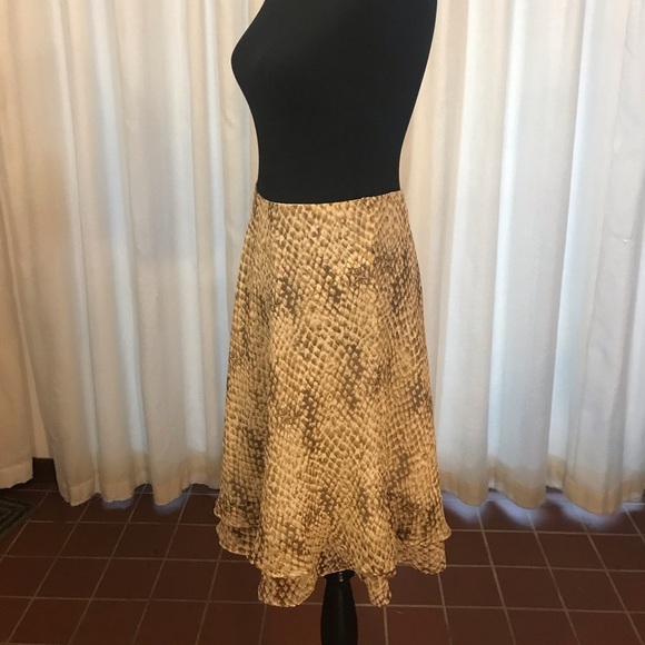 Vintage LRL 90s Swing Skirt Snake Print Petite S - Picture 4 of 9